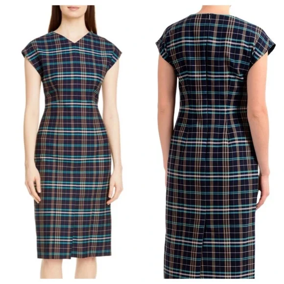 Hugo Boss NWT Daela Plaid Sleeveless Dress Sz 4 - Picture 2 of 11